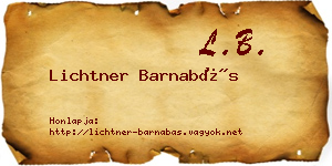 Lichtner Barnabás névjegykártya